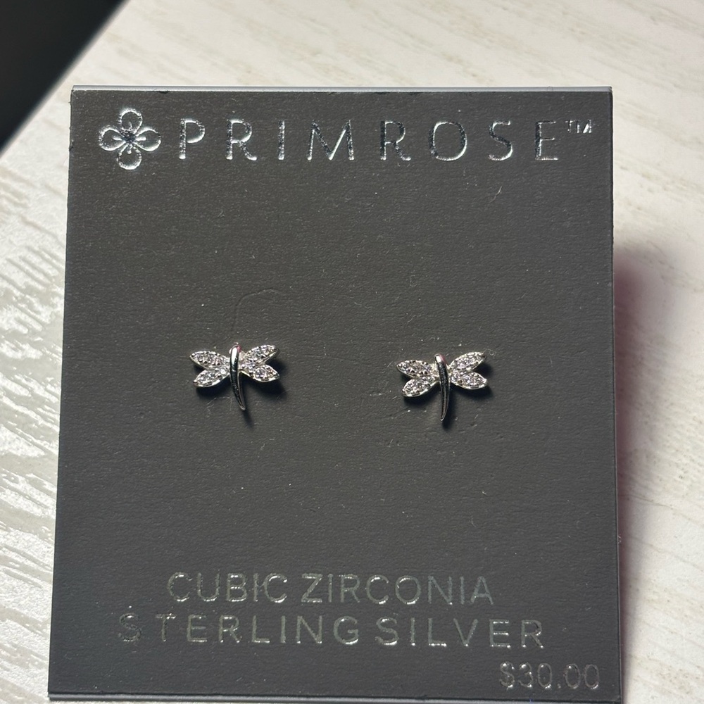 Primrose Silver Dragonfly Earrings